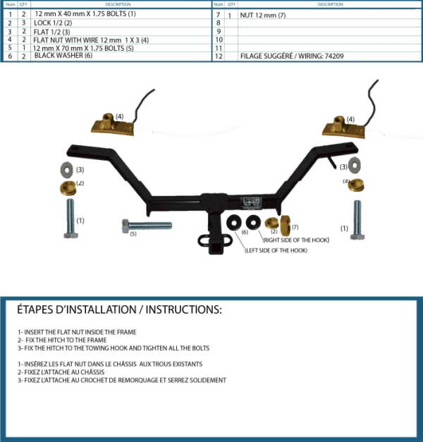 Attache Remorque (Hitch) pour Honda CRV de 2002 à 2006 – Image 2