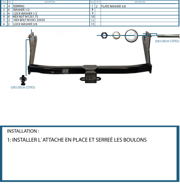 Attache Remorque (Hitch) pour Mitsubishi Eclipse Cross 2018 et + - Image 2