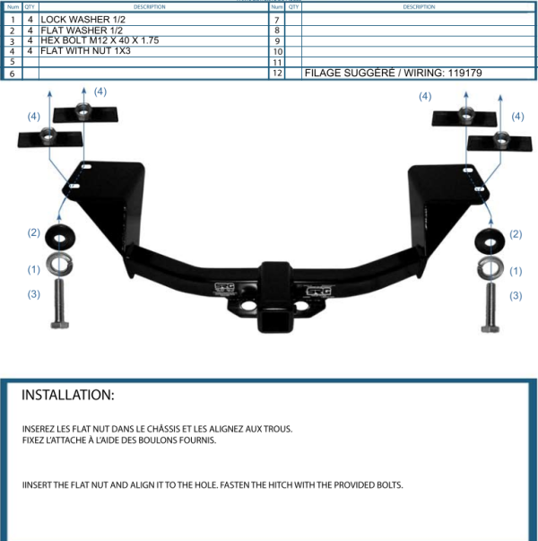 Attache Remorque (Hitch) pour Dodge Journey de 2012 à 2019 - Image 2