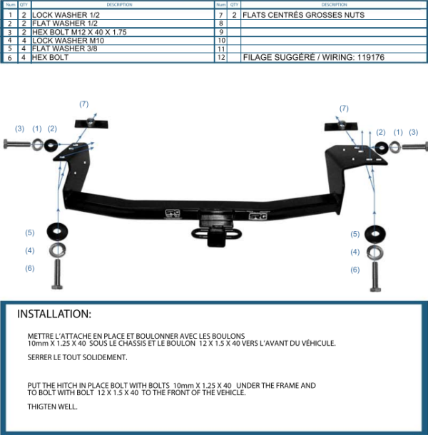 Attache Remorque (Hitch) pour Kia Sorento et Hyundai Santa Fe de 2013 à 2018 - Image 2
