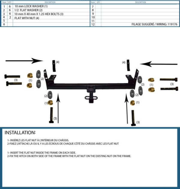 Attache Remorque (Hitch) pour Chevrolet Equinox, GMC Terrain 2010 à 2017 - Image 2