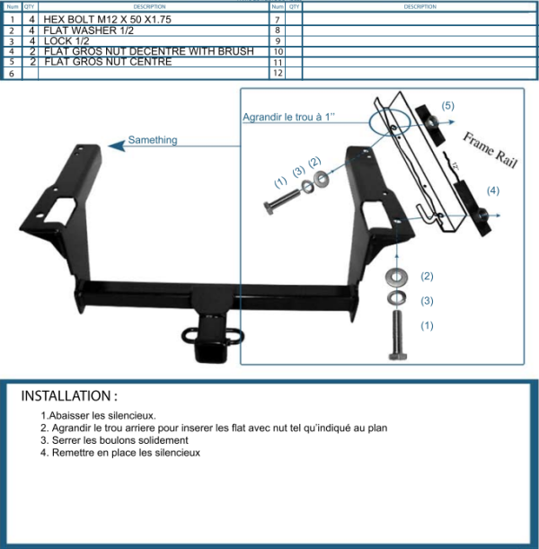 Attache Remorque (Hitch) pour Subaru Outback de 2010 à 2019 - Image 2