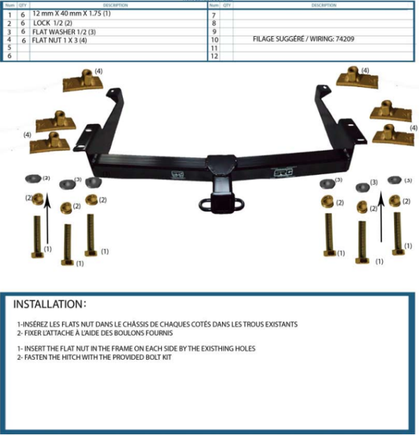 Attache Remorque (Hitch) pour Chevrolet Express et GMC Savana 1996 à 2019 - Image 2
