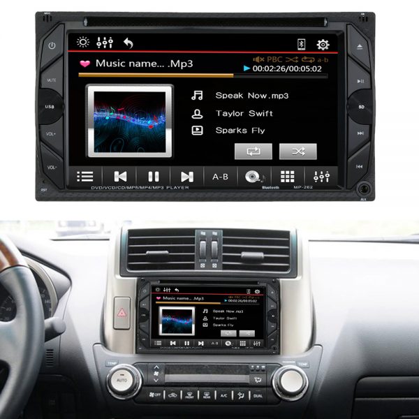 Auto Radio lecteur DVD CD tactile double din de 6.2 pouces d’écran