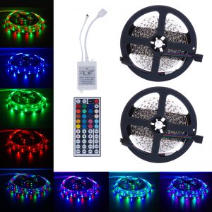 Bande autocollante lumineuse de 8 couleurs au LED fournit avec télécommande