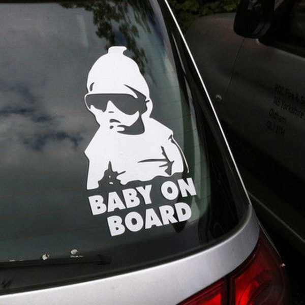 Autocollant bébé à bord baby on board pour auto avec attitude et à la mode