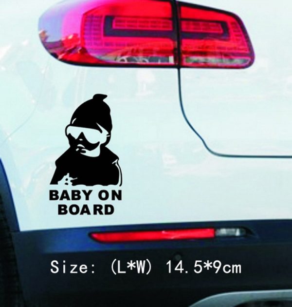 Autocollant bébé à bord baby on board pour auto avec attitude et à la mode